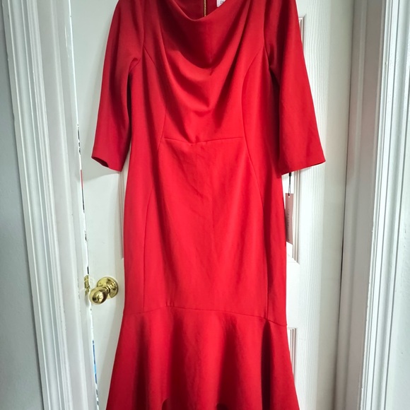 Calvin Klein Dresses & Skirts - Calvin Klein Vibrant Red Long Sleeve Dress